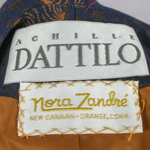 Vintage Achille Dattilo Blazer Jacket Blue Copper Shoulder Pads 80s90s - Picture 5 of 5